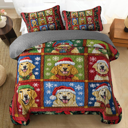 Shineful All Season Quilt 3-Piece Set - Furry Festive Friends