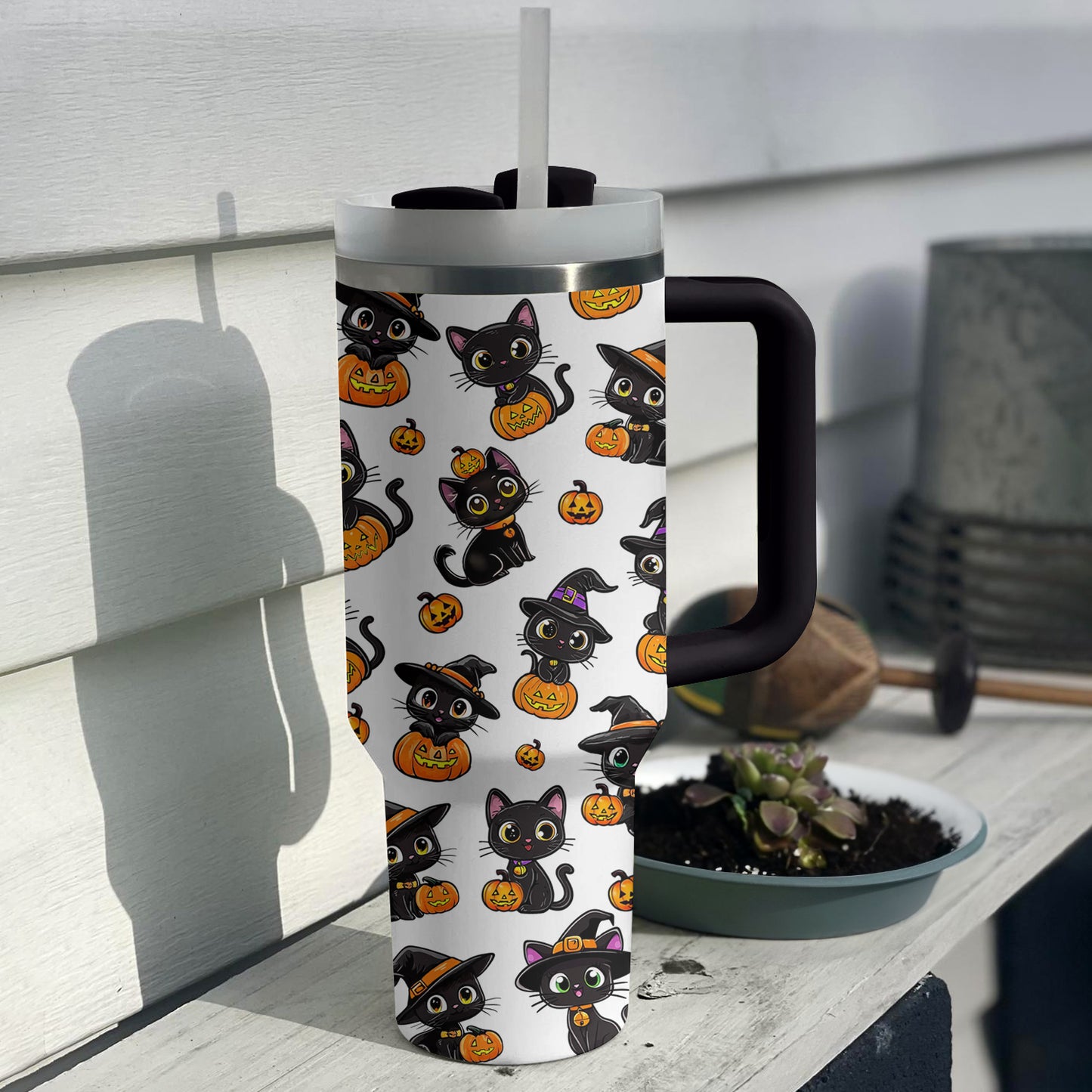 Shineful Tumbler Black Witch Cat