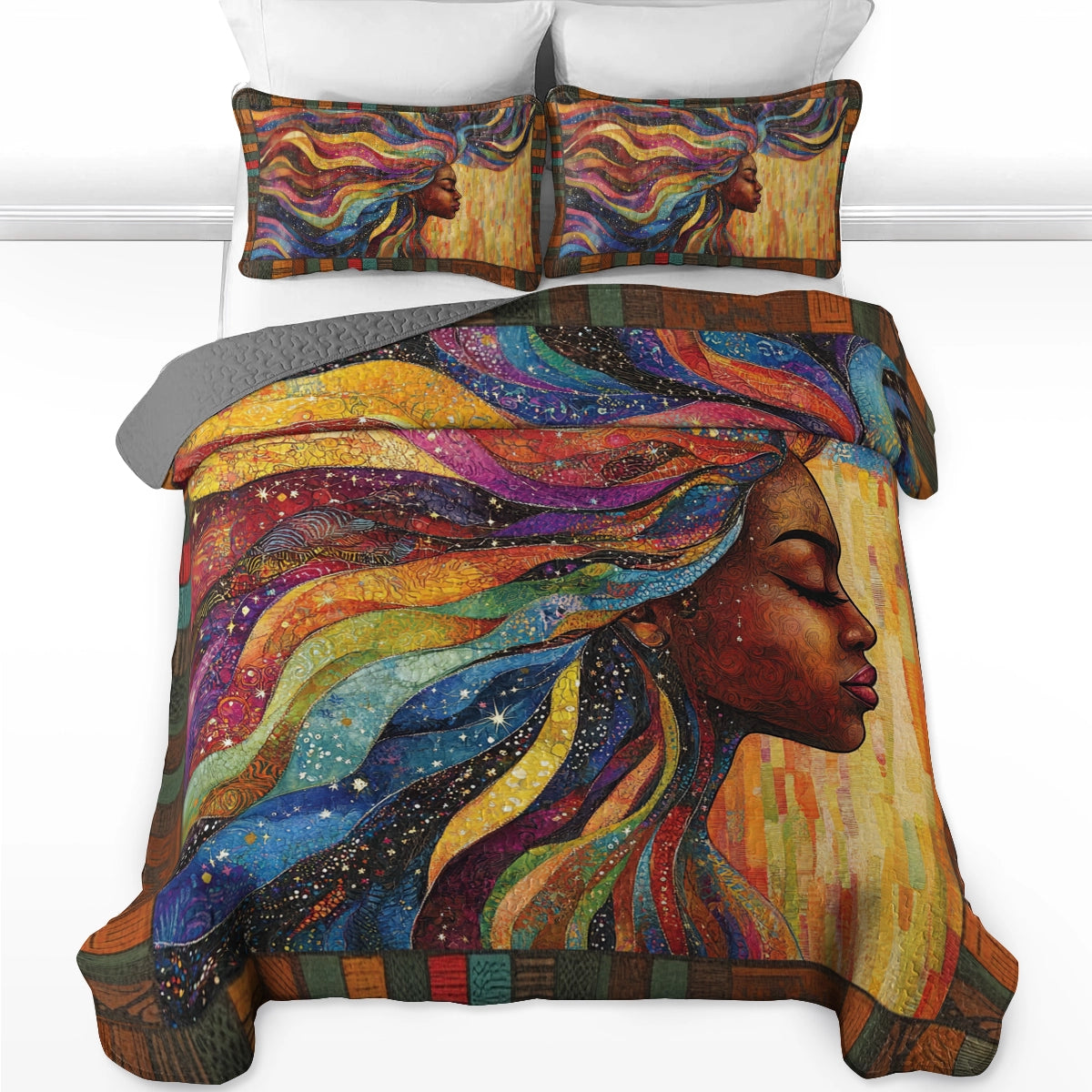 Shineful All Season Quilt 3-Piece Set - Afrocentric Dreams