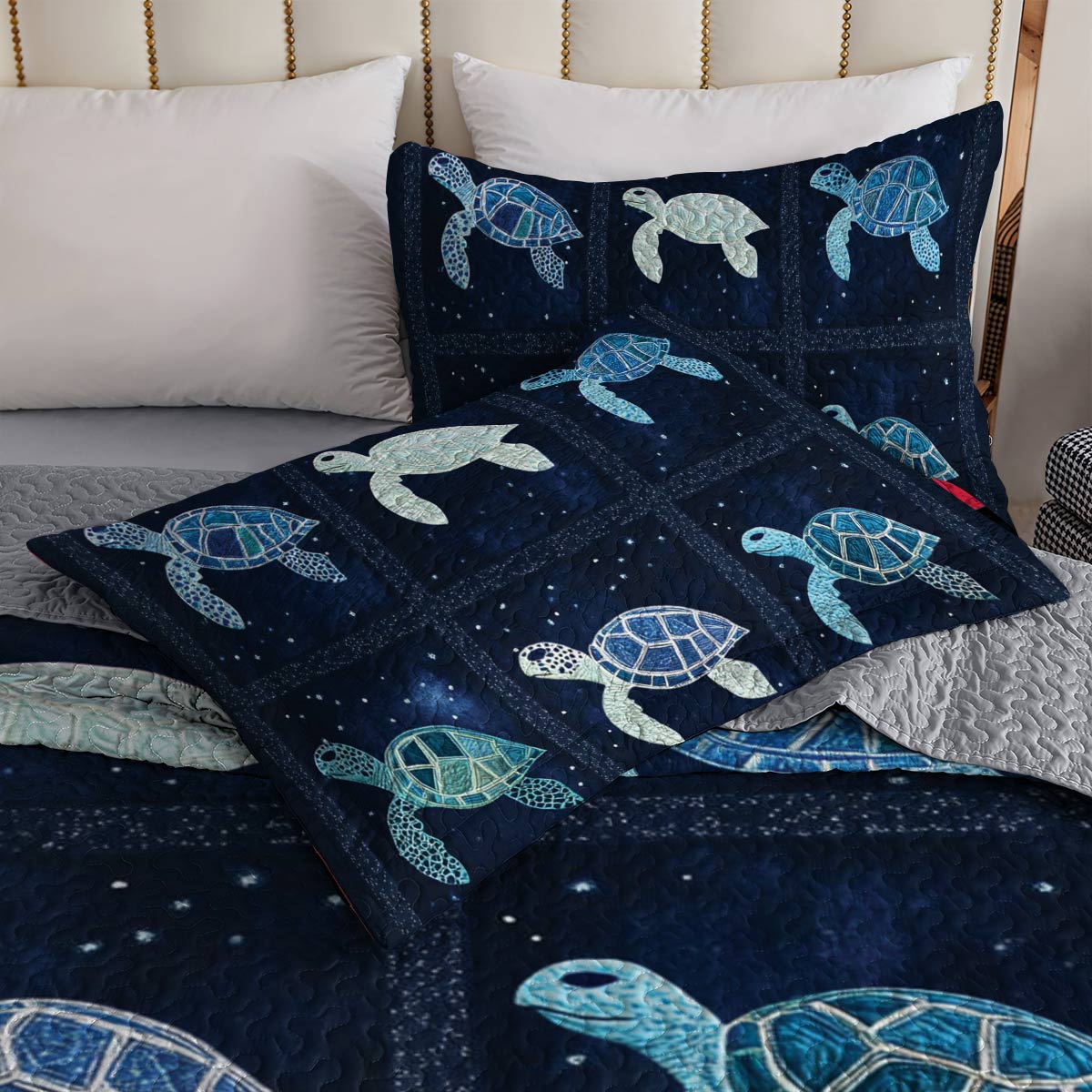 Shineful All Season Quilt 3-Piece Set Sea Turtle Paradise