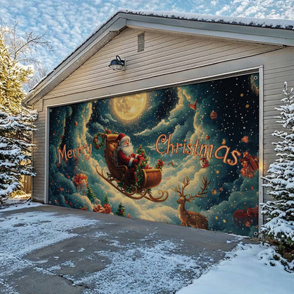 Shineful Garage Door Banner Decoration  Santa's Magical Sleigh Ride