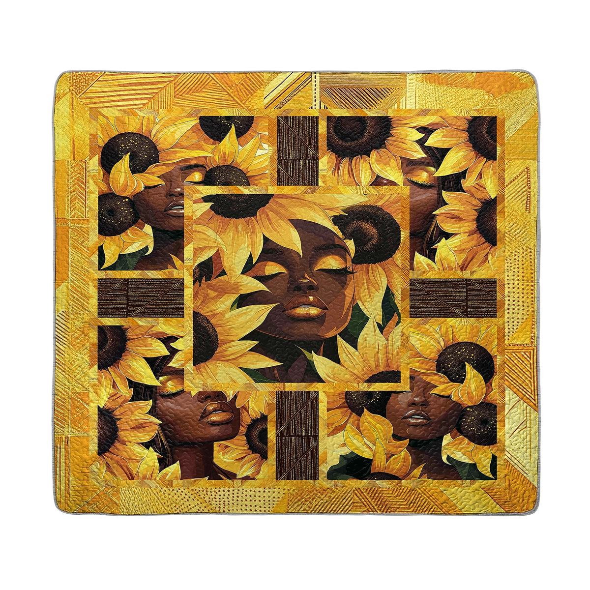 Shineful All Season Quilt 3-Piece Set - Black Women's Radiant Beauty