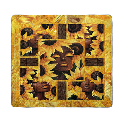 Shineful All Season Quilt 3-Piece Set - Black Women's Radiant Beauty