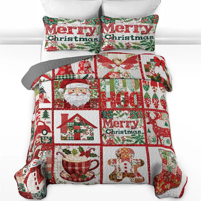 Shineful Quilt 3-Piece Set Merry Christmas