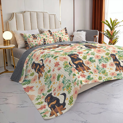Shineful All Season Quilt 3-Piece Set Rottie Blossoms