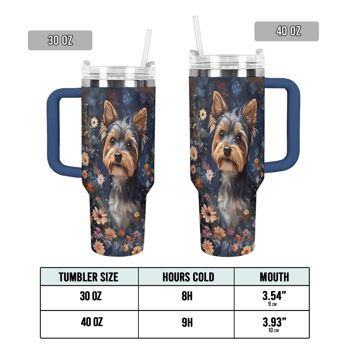 Shineful Tumbler  Enchanted Yorkie Bloom