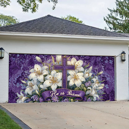 Shineful Garage Door Banner Decoration Easter Lily Cross
