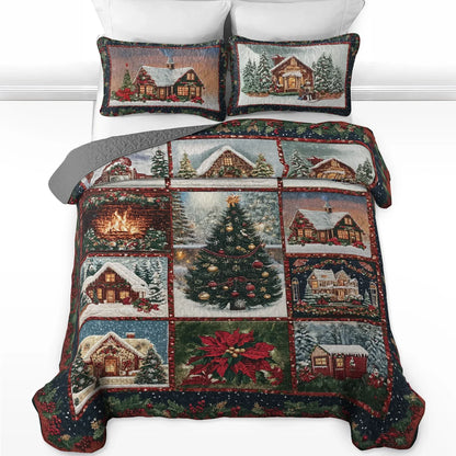 Shineful All Season Quilt 3-Piece Set - Holiday Hearth Christmas