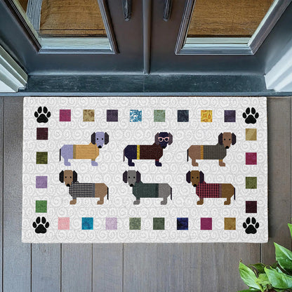Shineful Dachshund Paws and Patches Ultra-Thin Non Skid Floor Mat, Kitchen Rugs