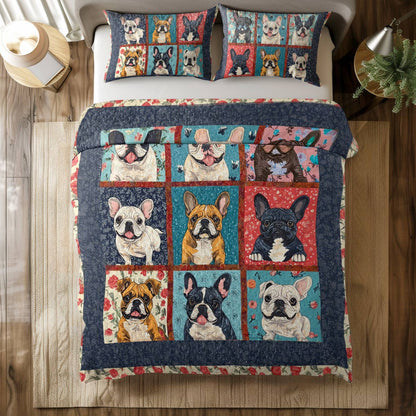 Shineful All Season Quilt 3-Piece Set Vintage Bulldogs
