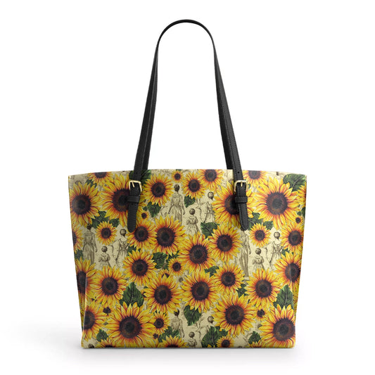 Shineful Leather Tote Bag Sunflower Legacy - Grandma, Mom & Daughter Edition