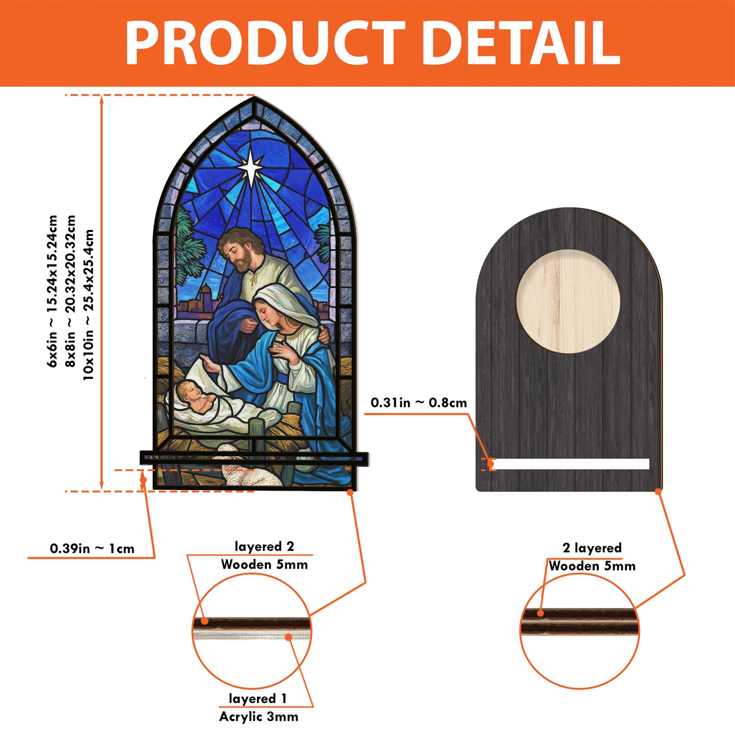 Shineful Suncatcher Candle Holder Holy Family Light