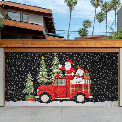 Shineful Garage Door Banner Decoration Santa Claus