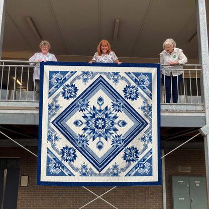 Shineful Flat Print Faux Quilt Blanket Northern Calm