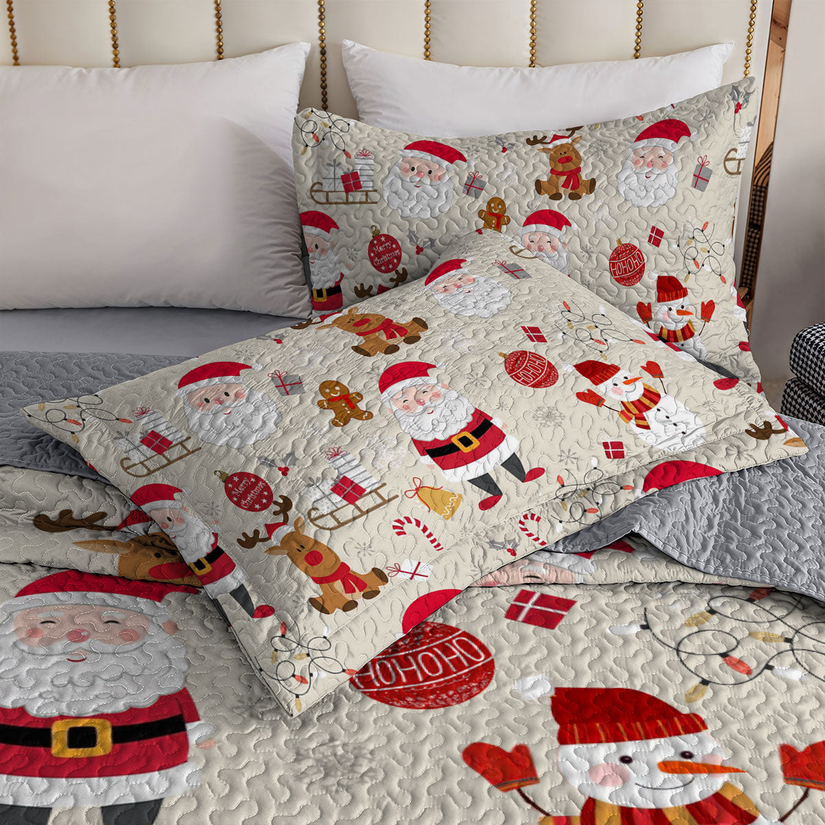 Shineful All Season Quilt 3-Piece Set Santa's Festive