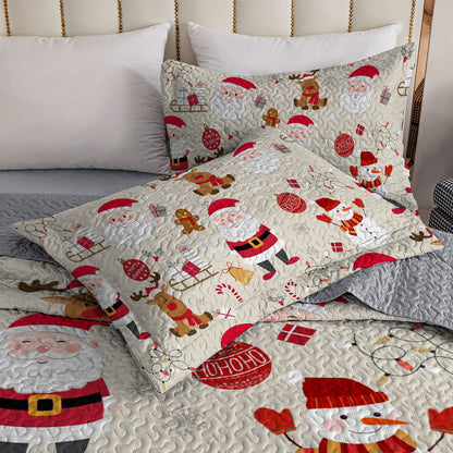 Shineful All Season Quilt 3-Piece Set Santa's Festive