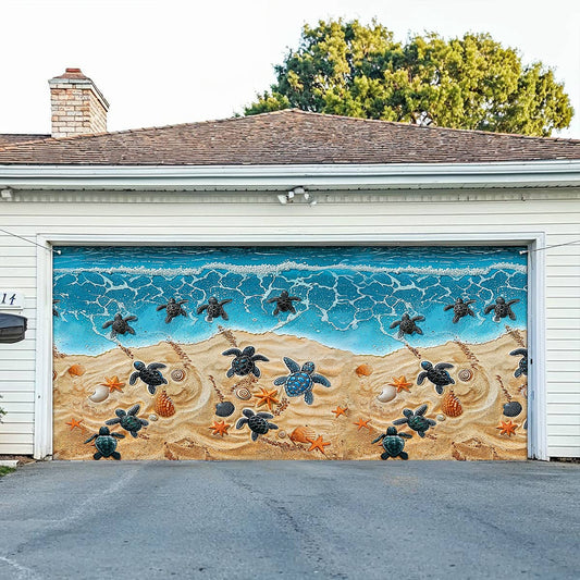 Shineful Garage Door Banner Decoration Sea Turtle Journey