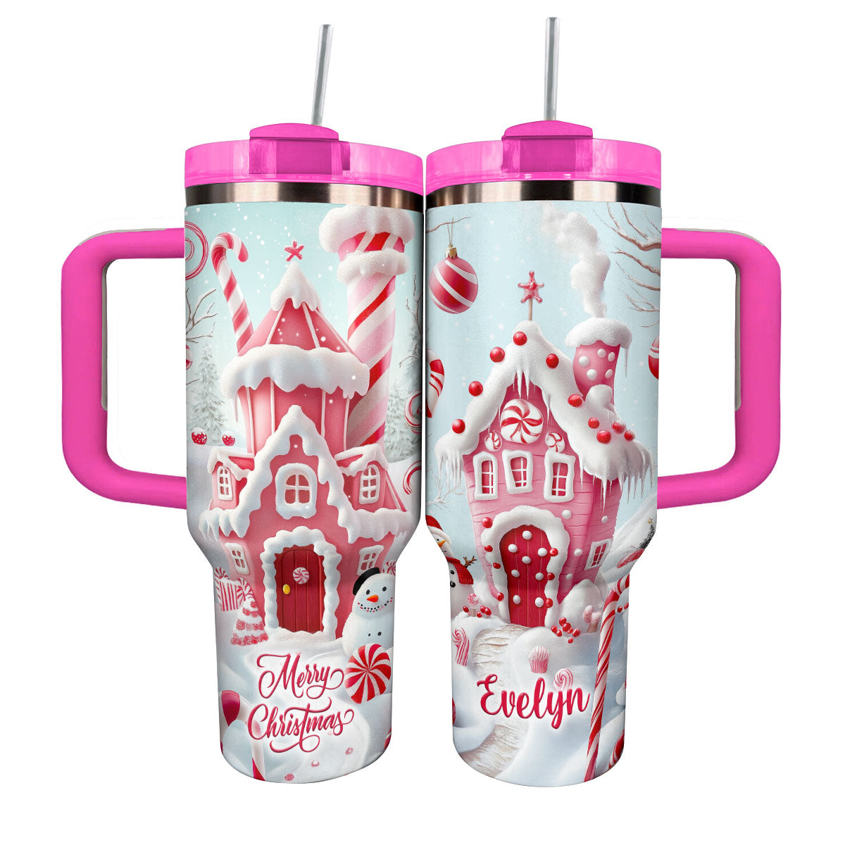 Shineful Tumbler Personalized Candy Cane Wonderland