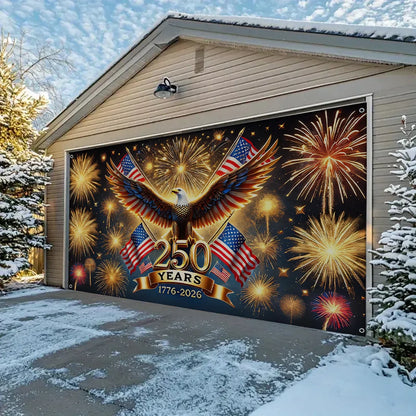 Shineful Garage Door Banner Decoration 250 Years of the Republic