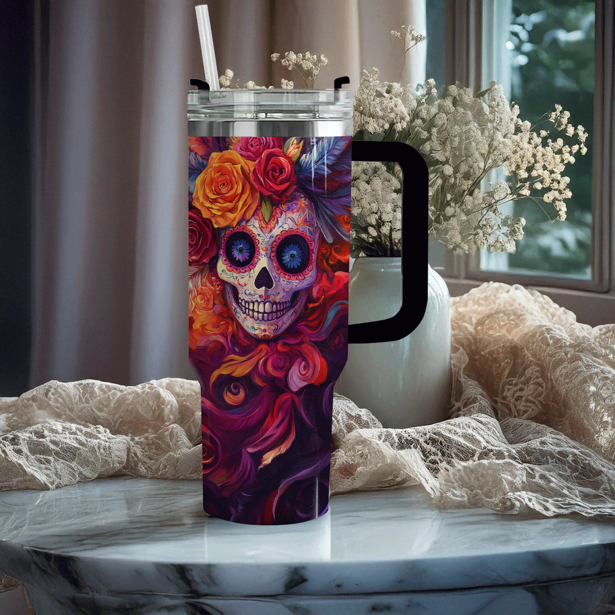Shineful Tumbler - Fiesta Skull
