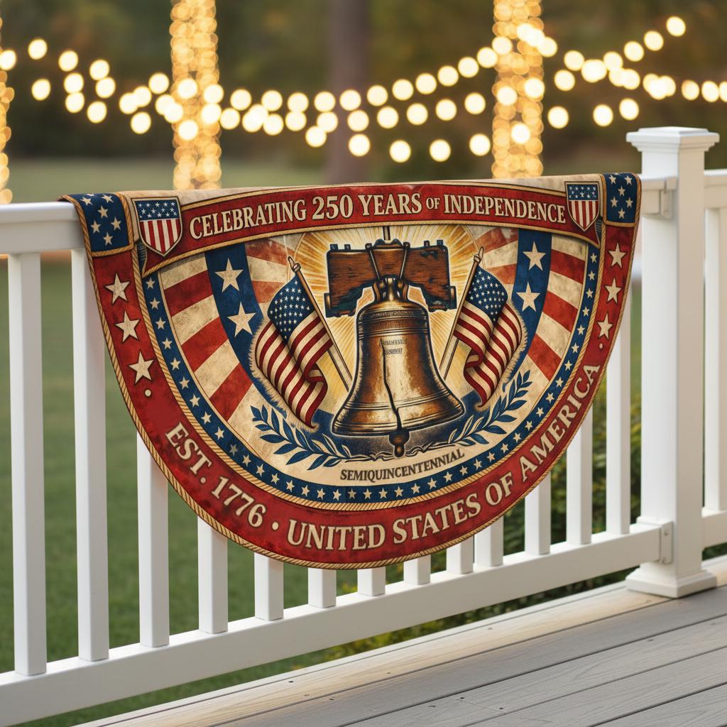 Shineful Decorative Fan Flag Liberty Bell Heritage – 250 Years of Independence