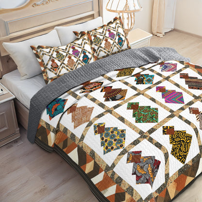 Shineful All Season Quilt 3-Piece Set Black Women’s Empowerment Patchwork