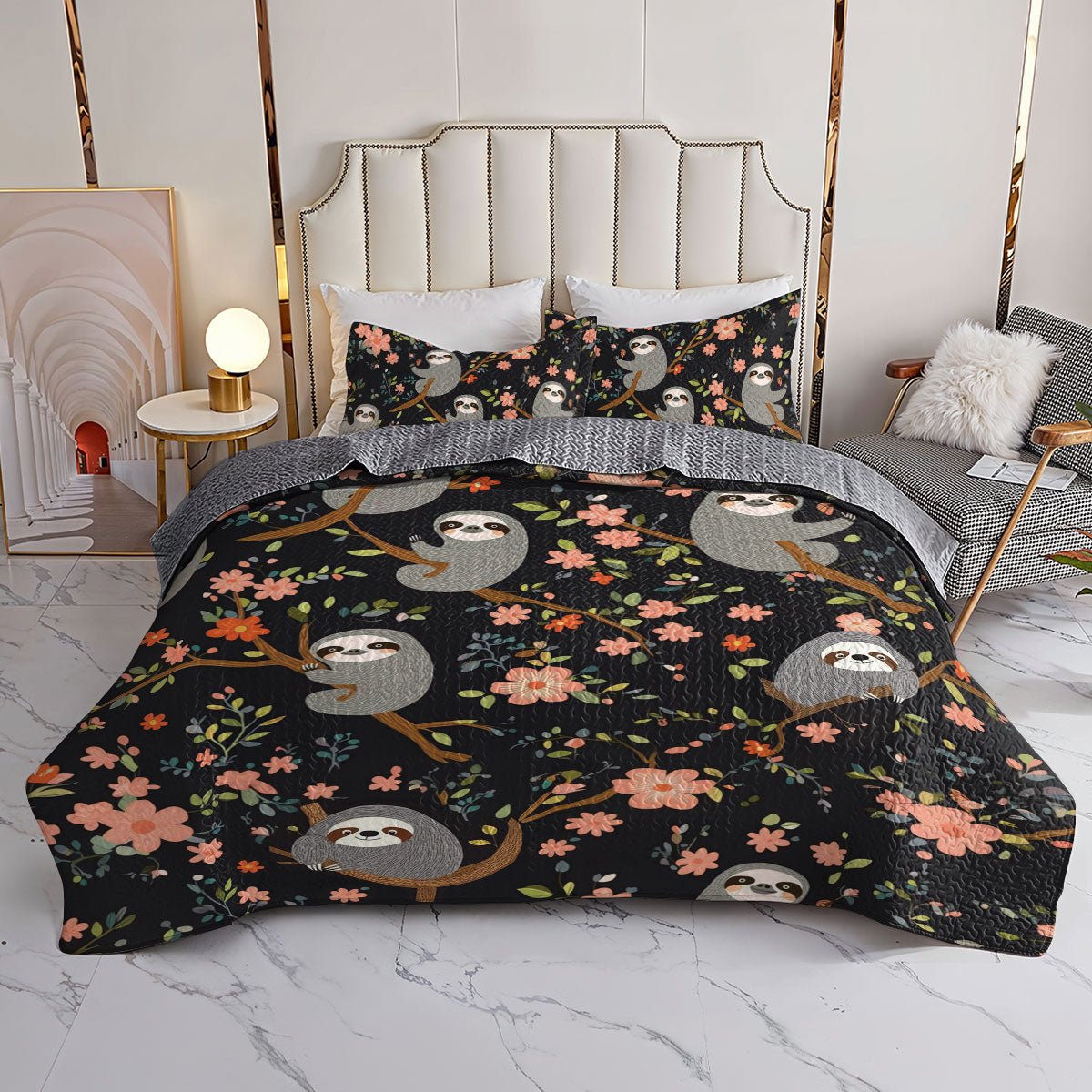Shineful All Season Quilt 3-Piece Set Sloth All Day