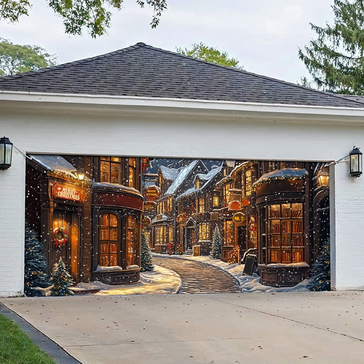 Shineful Garage Door Banner Decoration Literary Lane
