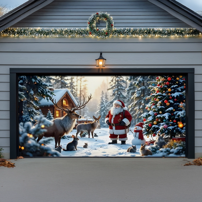 Shineful Garage Door Banner Decoration Santa’s Cozy Winter