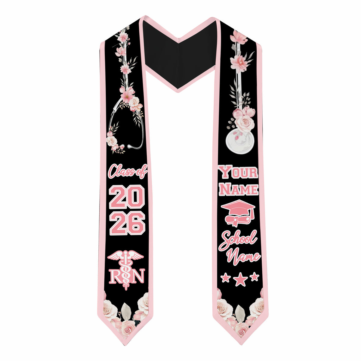 Shineful Graduation Sash Personalized Elegant RN Bloom