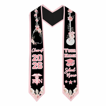 Shineful Graduation Sash Personalized Elegant RN Bloom
