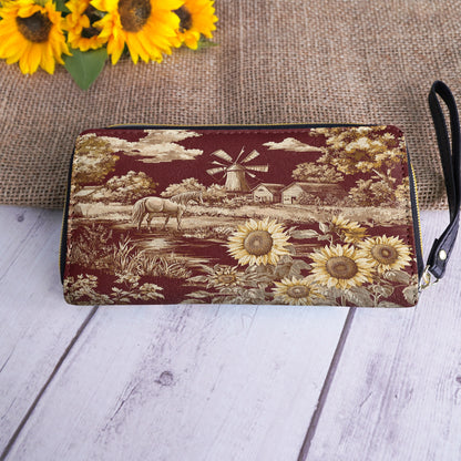 Shineful Leather Clutch Purse Texas Sunflower - Heart of the Lone Star Fields