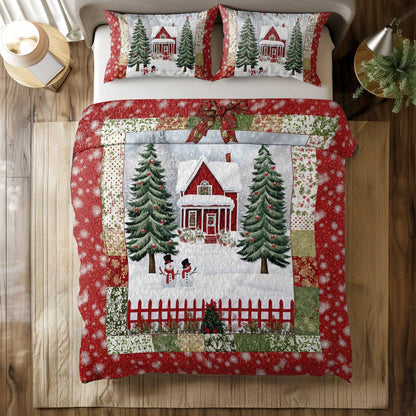 Shineful All Season Quilt 3-Piece Set Snowy Village