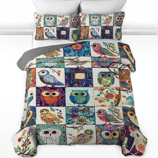 Shineful All Season Quilt 3-Piece Set Owllife
