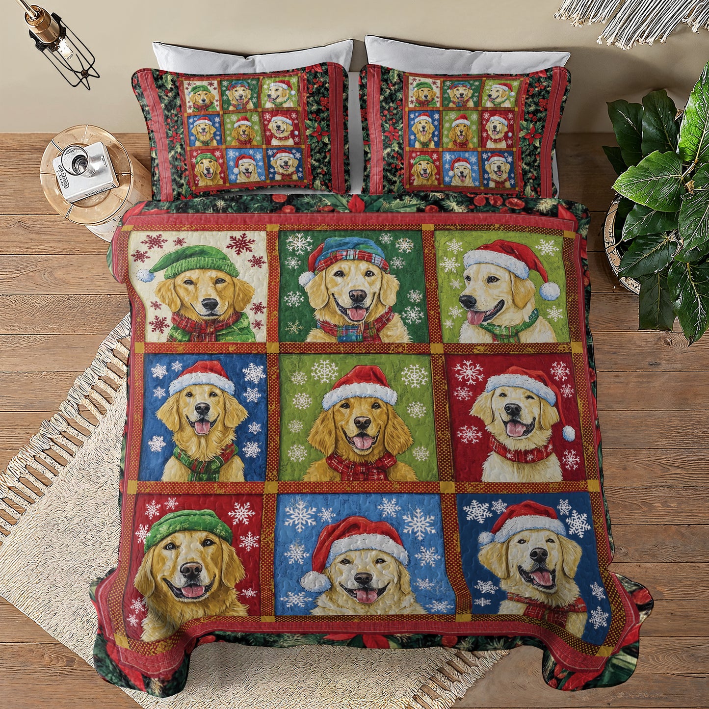 Shineful All Season Quilt 3-Piece Set - Furry Festive Friends