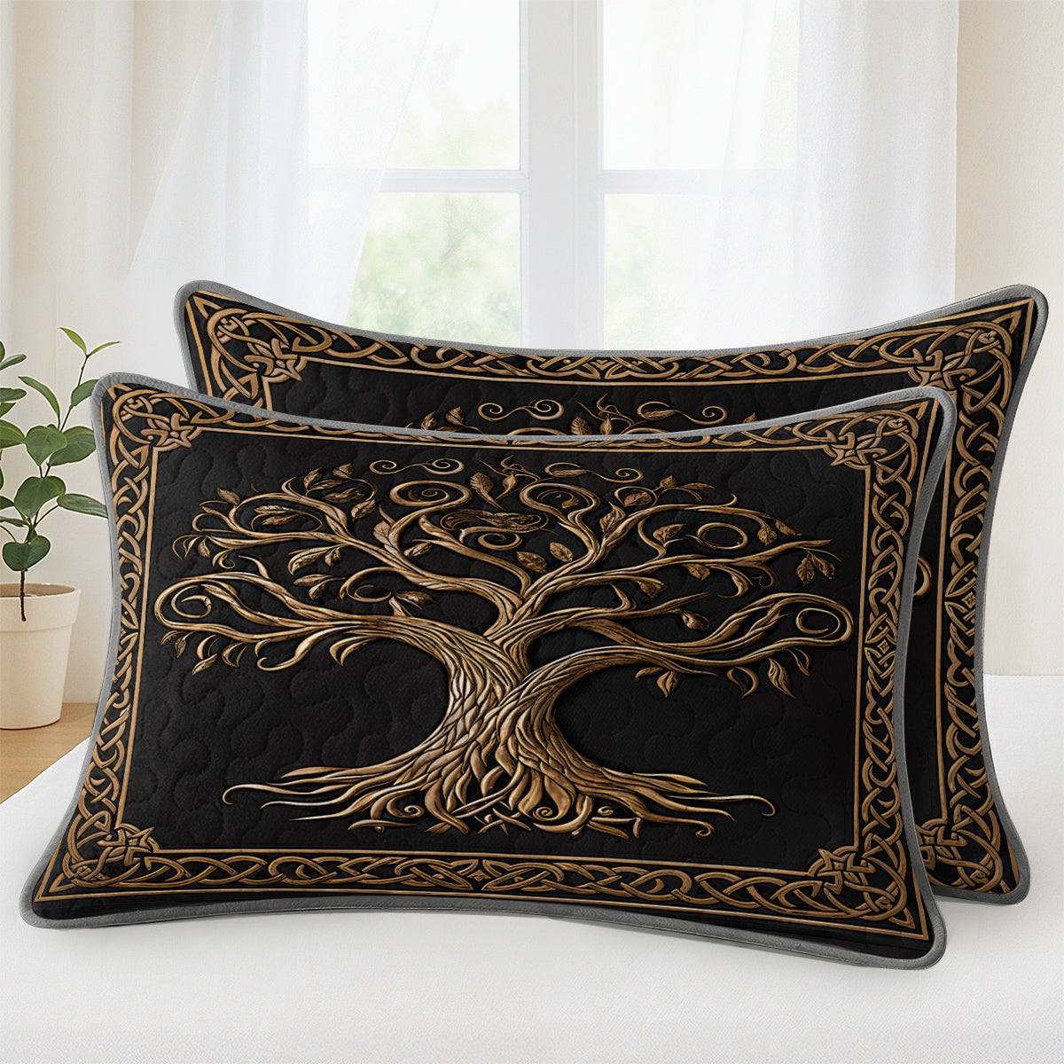 Shineful Quilt 3-Piece Set Celtic Tree