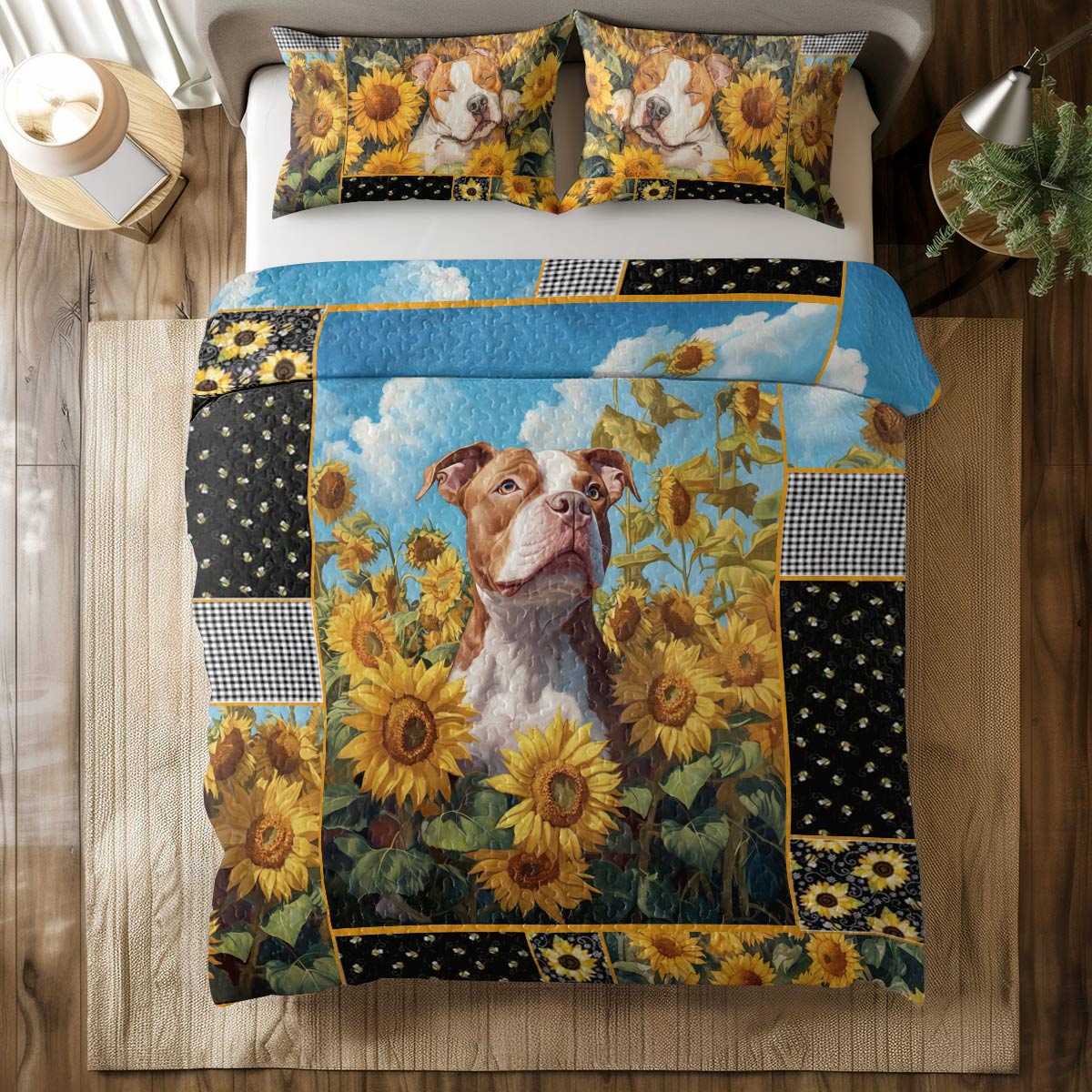 Shineful All Season Quilt 3-Piece Set Pitbull Sunshine