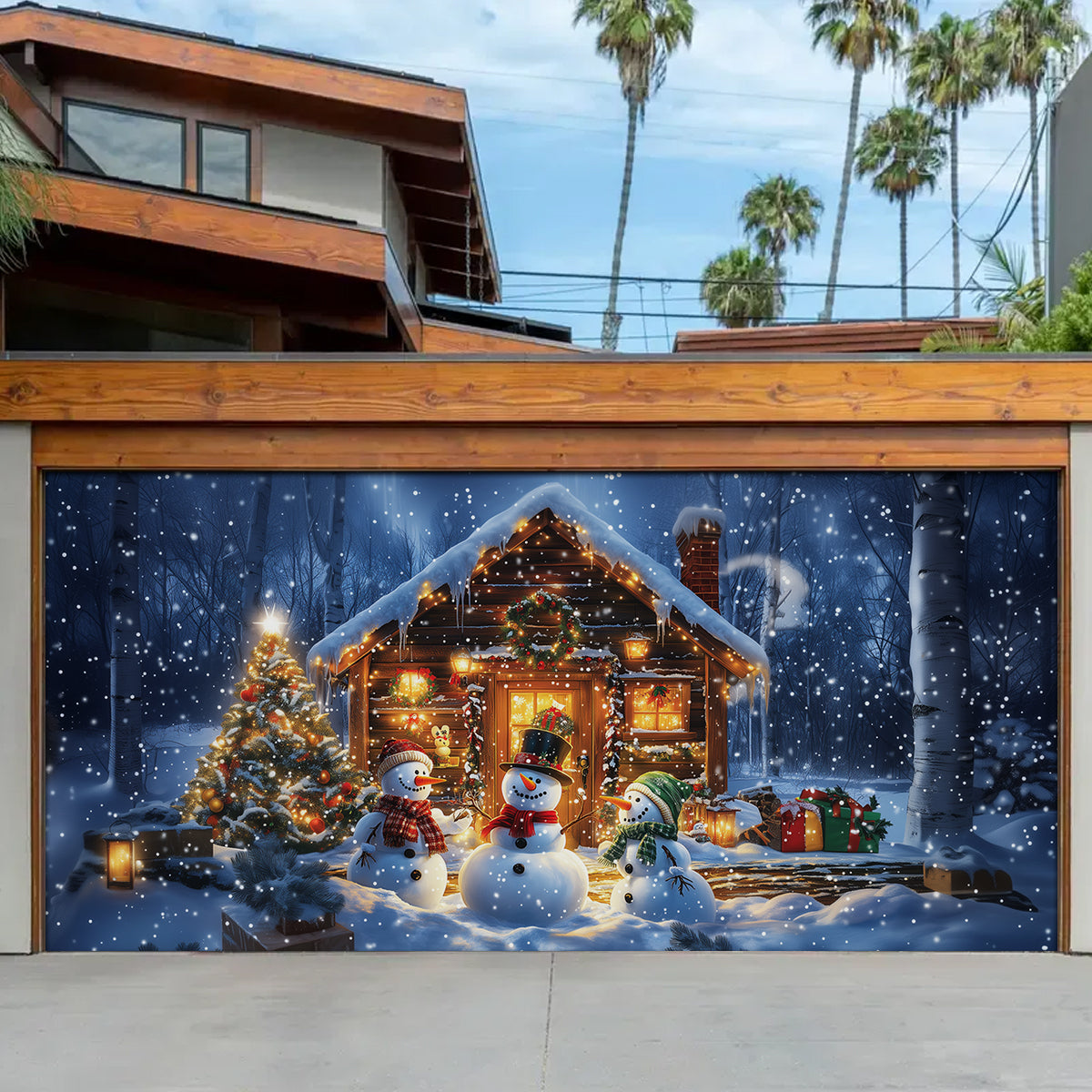 Shineful Garage Door Banner Decoration - Enchanted Winter Wonderland Snowman