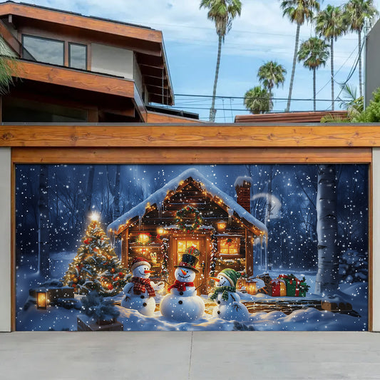 Shineful Garage Door Banner Decoration - Enchanted Winter Wonderland Snowman