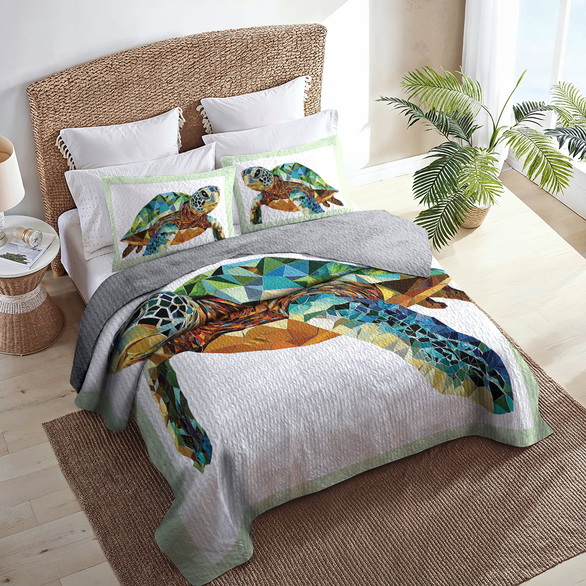 Shineful All Season Quilt 3-Piece Set Turtle Mosaic