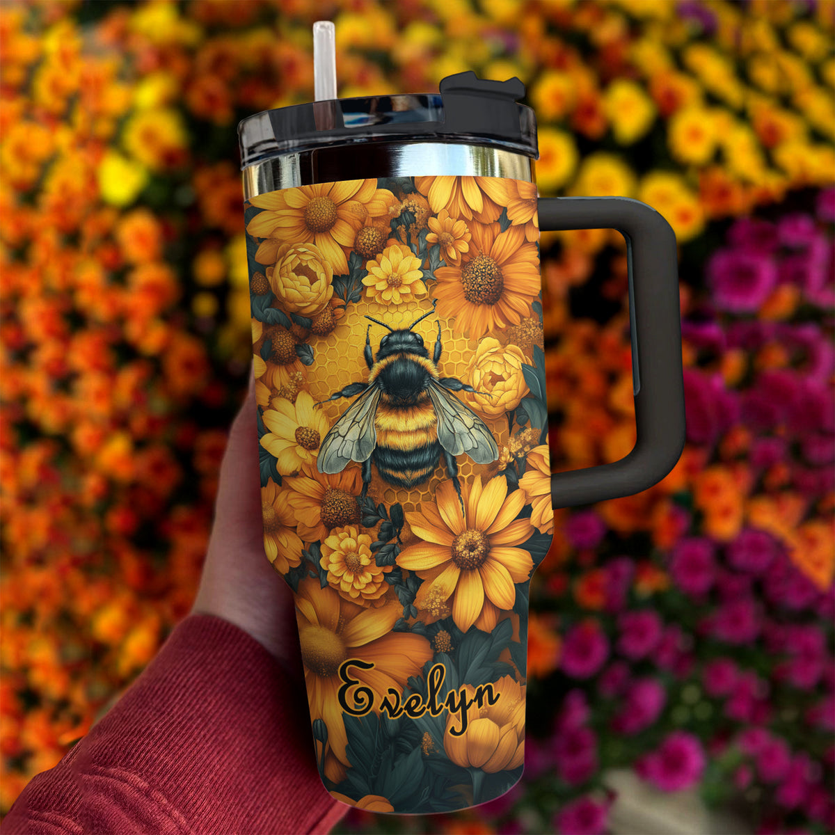 Shineful Tumbler Personlazied Bee Queen
