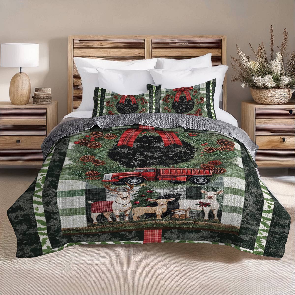 Shineful All Season Quilt 3-Piece Set Festive Farm