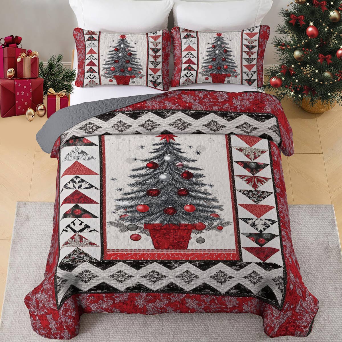 Shineful All Season Quilt 3-Piece Set Holiday Joy