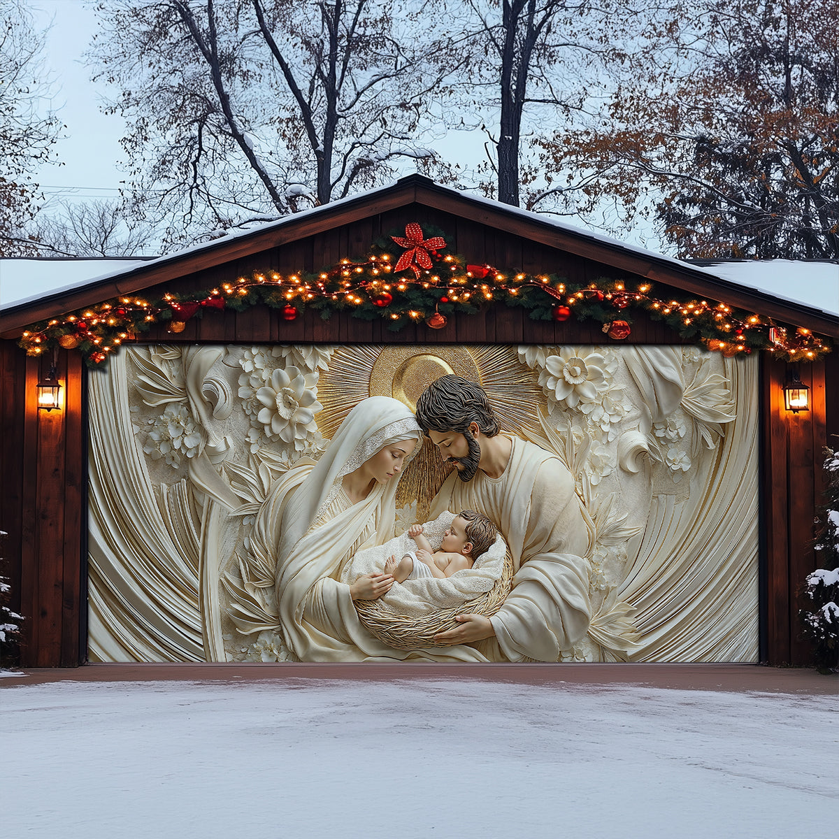 Shineful Garage Door Banner Decoration - Holy Family