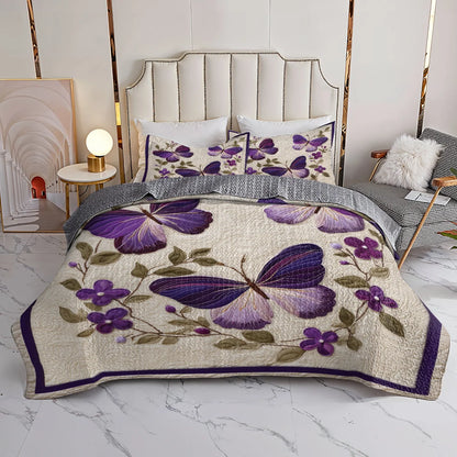 Shineful Quilt 3-Piece Set Dance of the Violet Wings