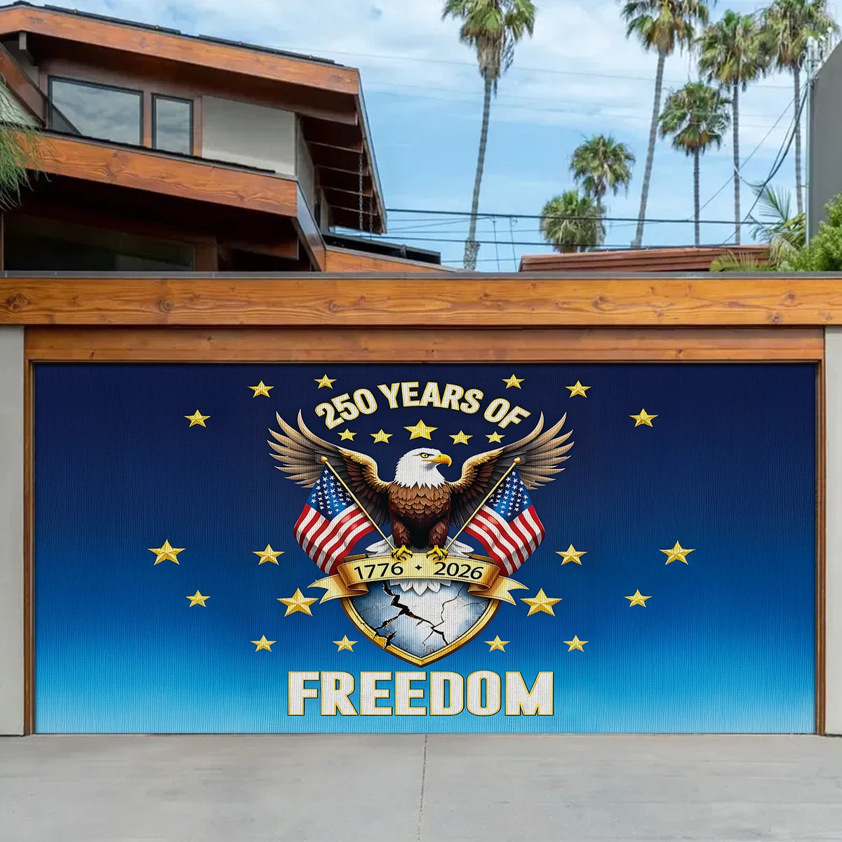 Shineful Garage Door Banner Decoration The Freedom Crest of America