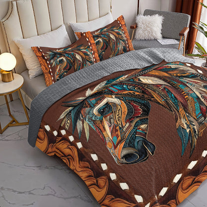 Shineful All Season Quilt 3-Piece Set Spirit of the Horse