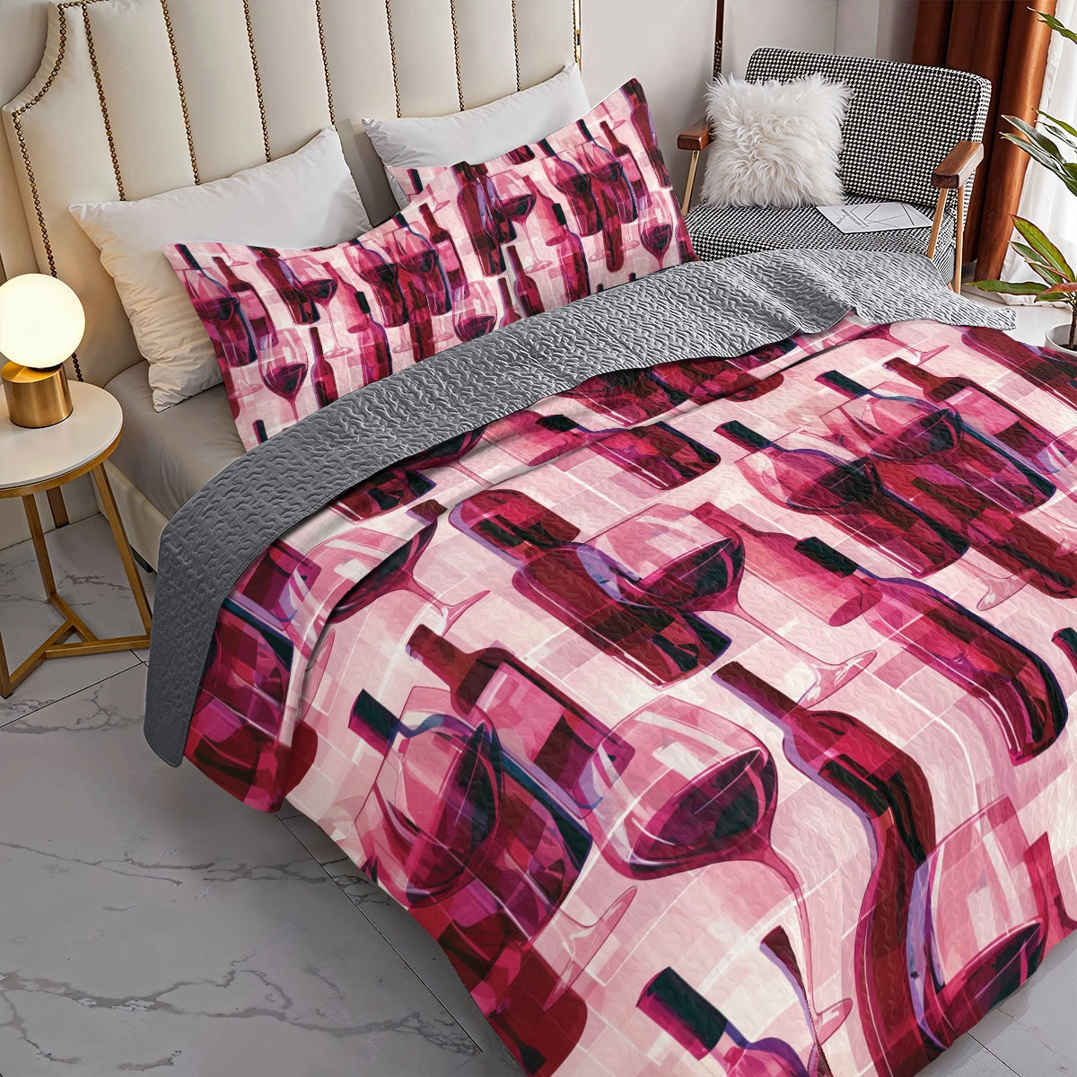 Shineful All Season Quilt 3-Piece Set Wine Lovers’ Dream