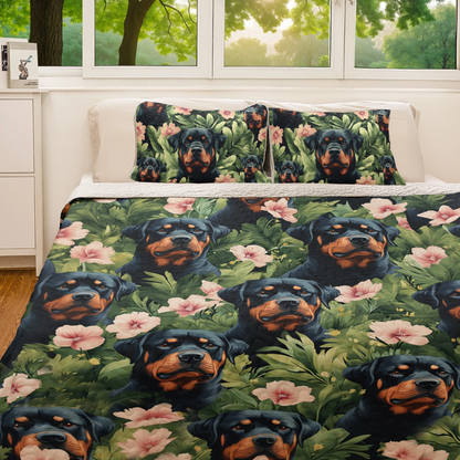 Shineful All Season Quilt 3-Piece Set - Rottweiler Guardian