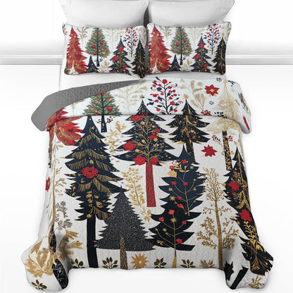 Shineful All Season Quilt 3-Piece Set Classical Christmas Tree